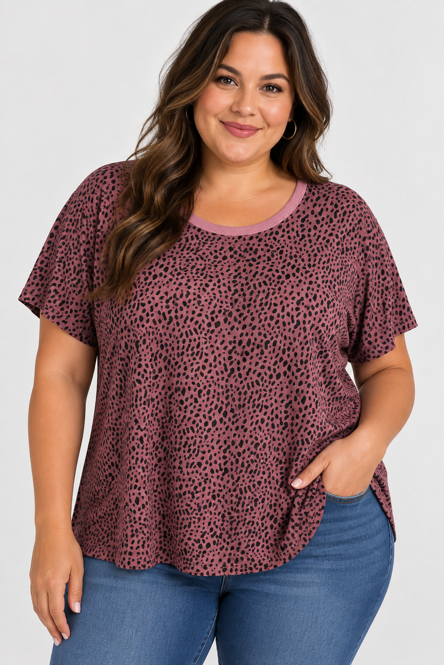 Animal Print Blouse Plus Size 1X